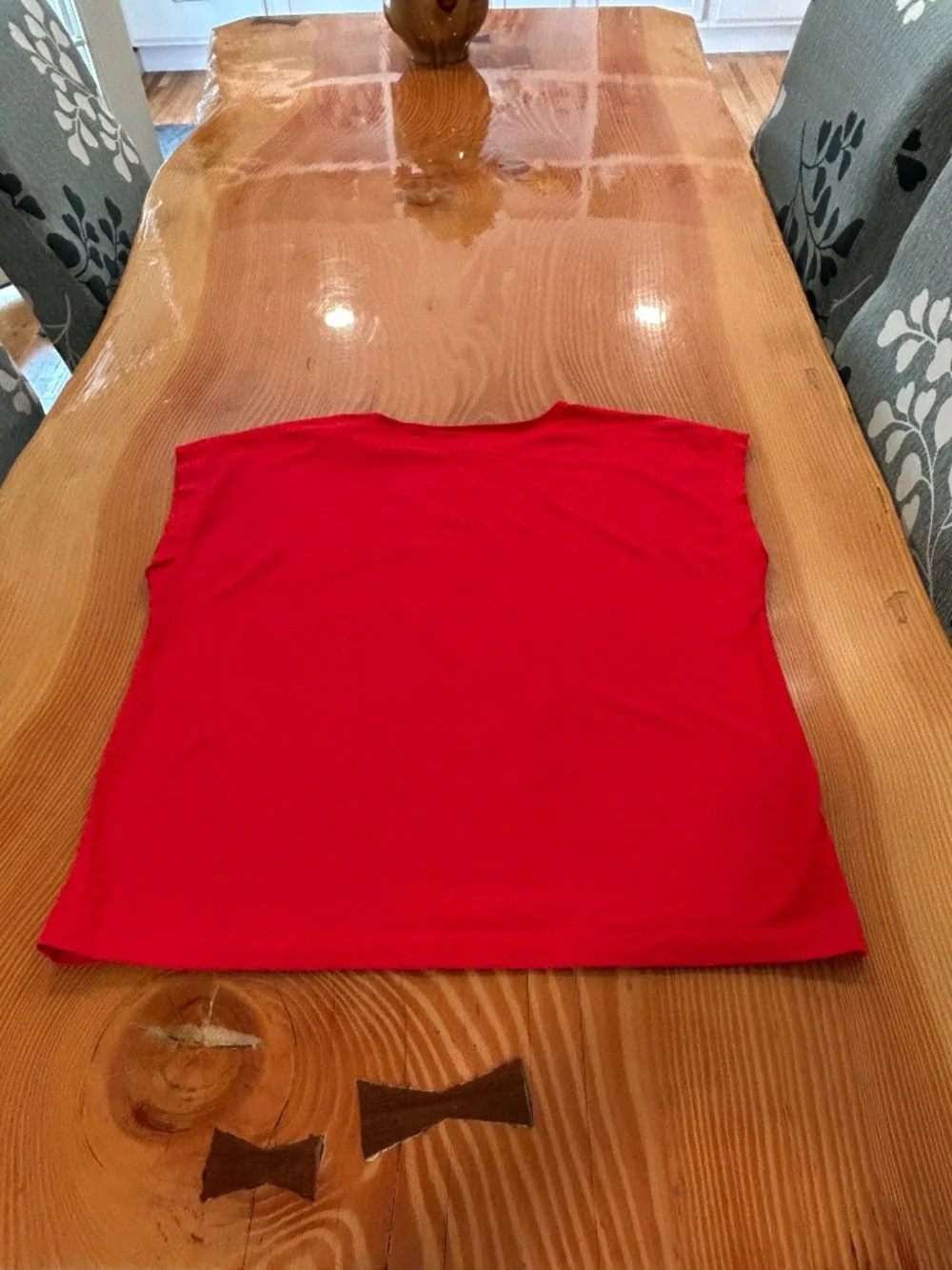 Loft Outlet Bright Red Top with Cap Sleeves - Size L - Picture 5 of 6